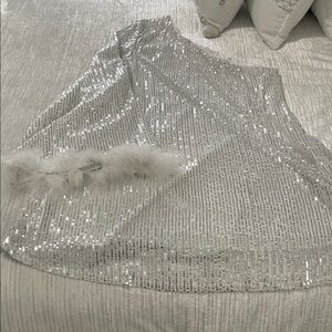 SHEIN Silver Sequin Midi Dress